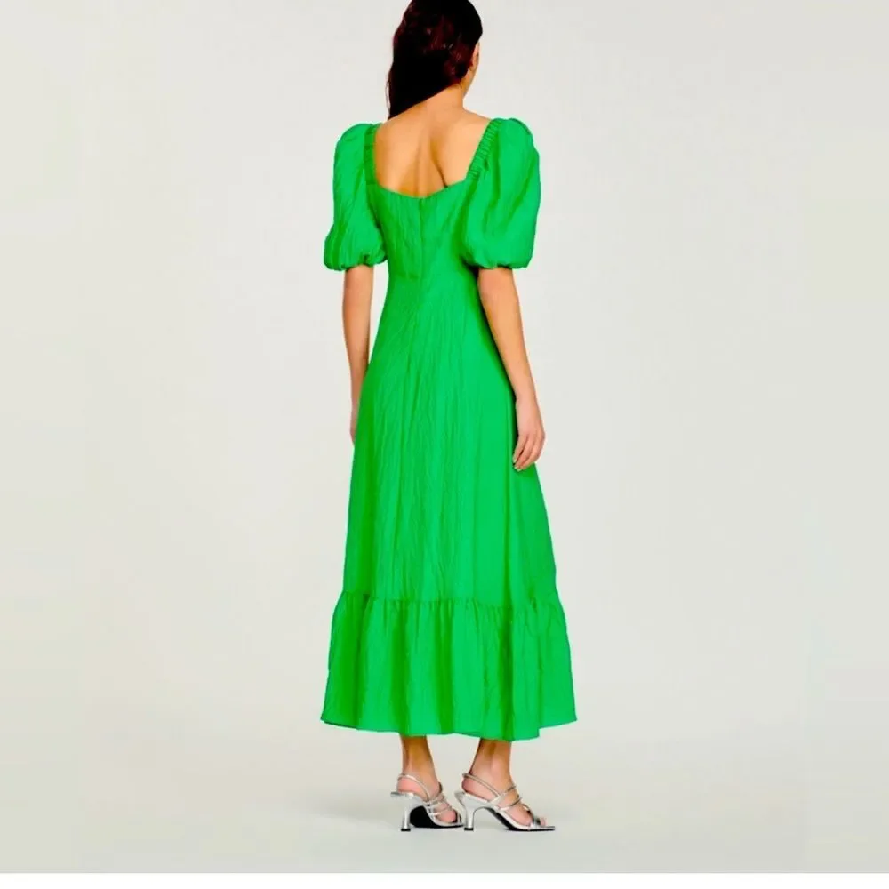 Sandro Falbala Embellished Cutout Green Midi Dress Size 36 NWT Retail $580 - Picture 2 of 11